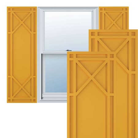 True Fit PVC Bungalow Fixed Mount Shutters, Turmeric, 12W X 25H